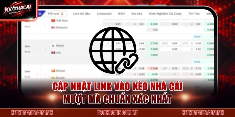 Cập nhật link vào Kèo nhà cái mượt mà chuẩn xác nhất