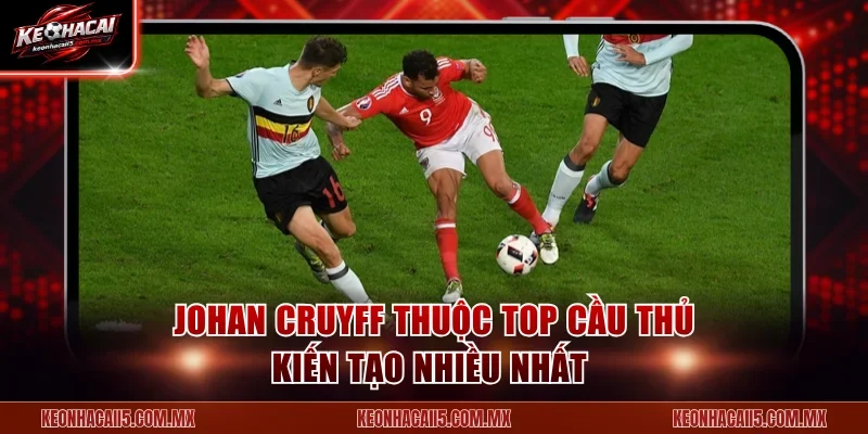 Johan Cruyff thuộc top cầu thủ kiến tạo nhiều nhất 