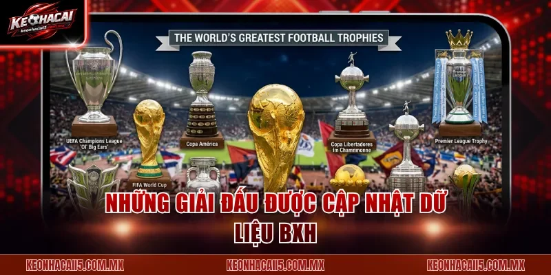 Những giải đấu được cập nhật dữ liệu BXH